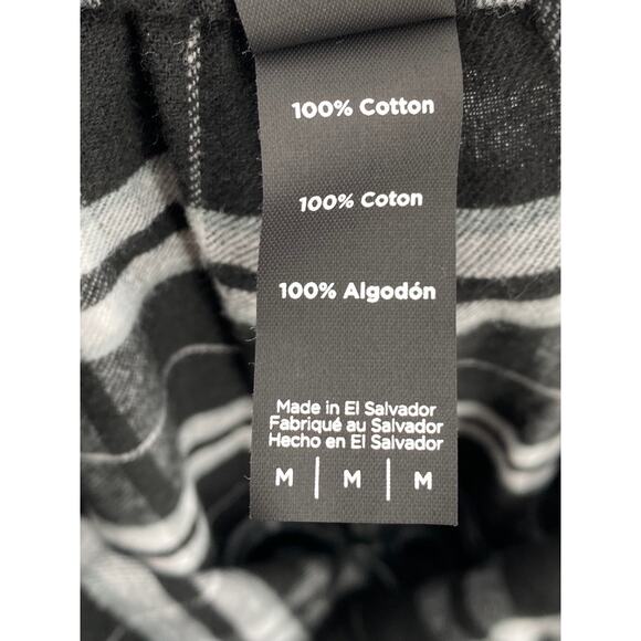 DISTRICT Women's Black-White Plaid Drawstring Relaxed Fit Pajama Pants SZ M - Picture 9 of 11